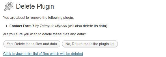 Удалить страницу плагина